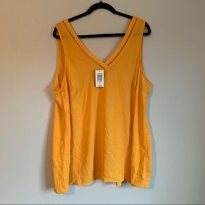 NWT - Golden Yellow Eyelet Georgette Tank